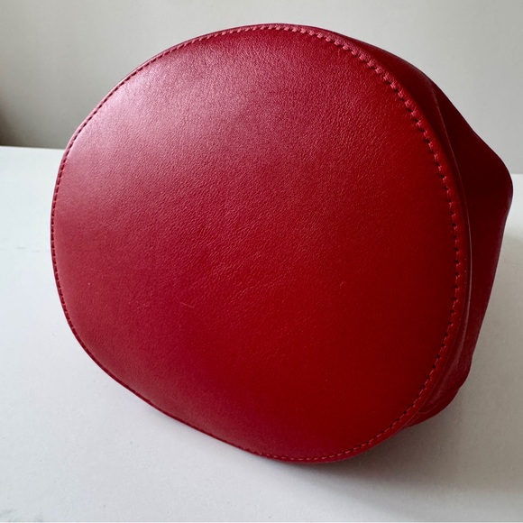 Reformation Small Leather Silvana Bucket Bag - Lipstick Red - Picture 8 of 16